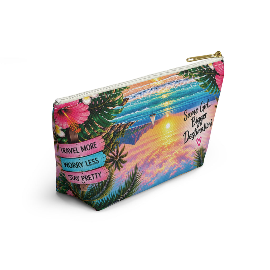 Travel Princess Makeup Pouch — Tropical Sunset Accessory Bag
