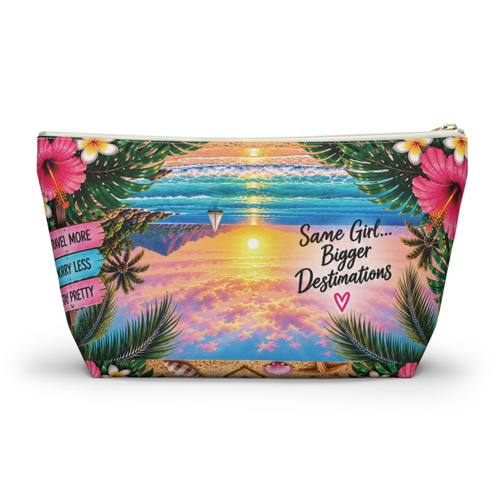 Travel Princess Makeup Pouch — Tropical Sunset Accessory Bag