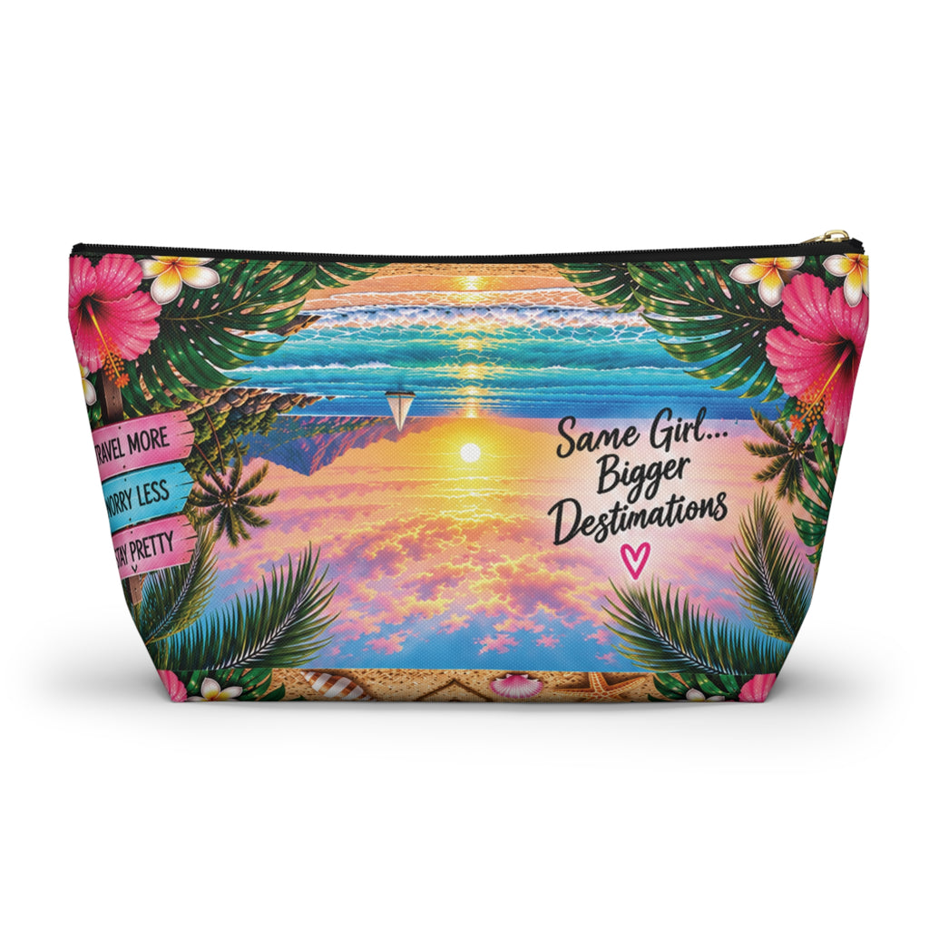 Travel Princess Makeup Pouch — Tropical Sunset Accessory Bag