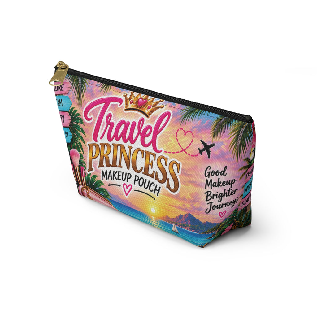 Travel Princess Makeup Pouch — Tropical Sunset Accessory Bag