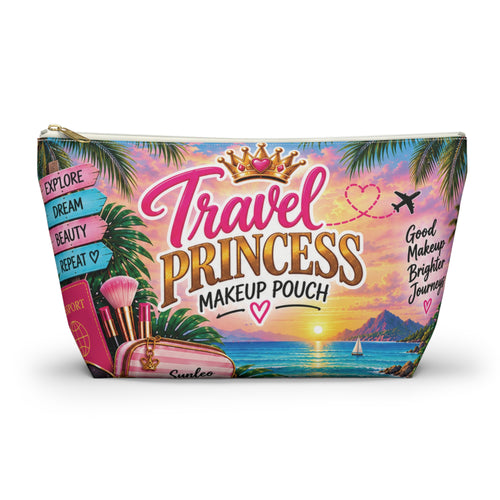 Travel Princess Makeup Pouch — Tropical Sunset Accessory Bag